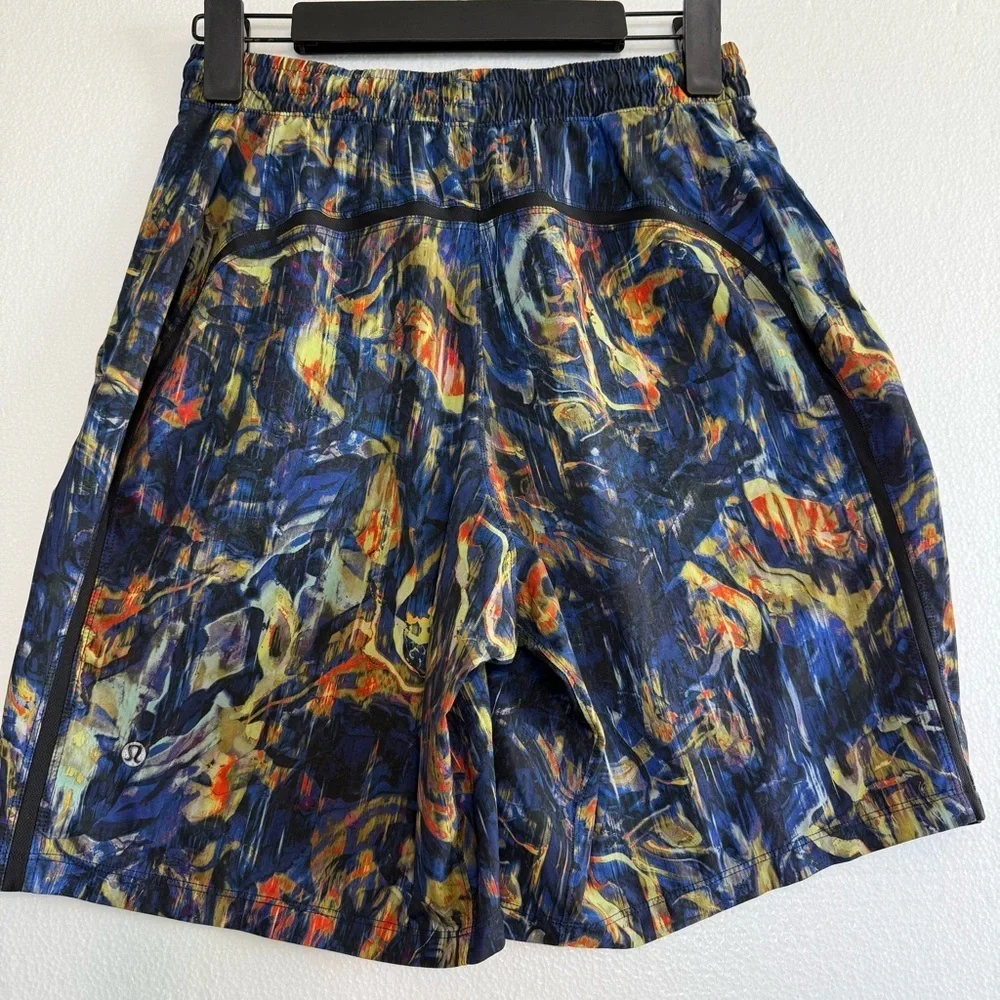 Lululemon Pace Breaker Athletica Shorts Men’s M Running Hiking Blue Multicolor